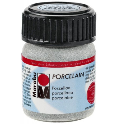 Porzellanmalfarbe Porcelain 11050 039 782, silber, 15ml Porzellanmalfarbe Porcelain 11050 039 782, silber, 15ml