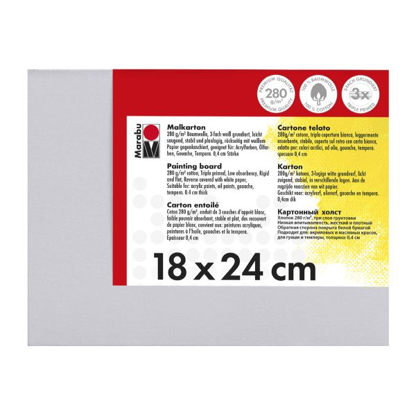 10 Stück Marabu Malkarton 16200 000 00 180, 18x24cm