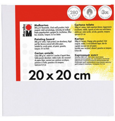 Malkarton 16200 000 00 200, 20x20cm