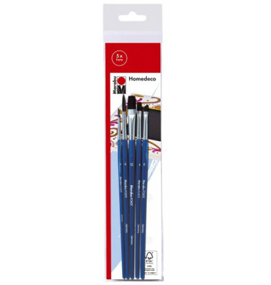 Haarpinsel Set Homedeco 01860 000 00201, 4mm, 6mm, 8mm, 8mm, 12mm, 5er-Set