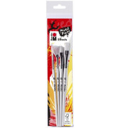 Pinselset Effects, 01970 000 00200, Gr&ouml;&szlig;en sortiert, 1x flache 1x runde 1x schr&auml;ge & 1x F&auml;cher Spitze