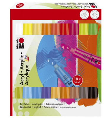 Acrylfarbe 12100 000 00201, 18er-Set Acrylfarbe 12100 000 00201, 18er-Set