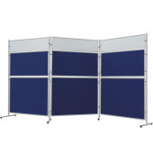 Moderationstafel für Stellwand Eco, 120x120cm, Filz + Filz (beidseitig), pinnbar, blau + blau