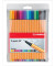 Fineliner-Set point 88, 8815, orange, wei&szlig;e Streifen (Schreibfarbe: 15-farbig sortiert), 0,4mm