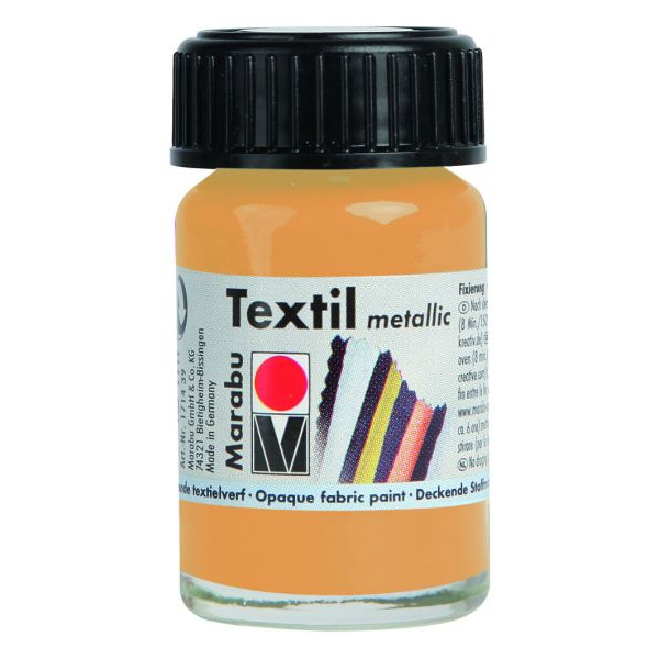 5 Stück Marabu Textilfarbe 1714 39 784, metallic gold, 15ml 4007751372161 Marabu 15 Milliliter