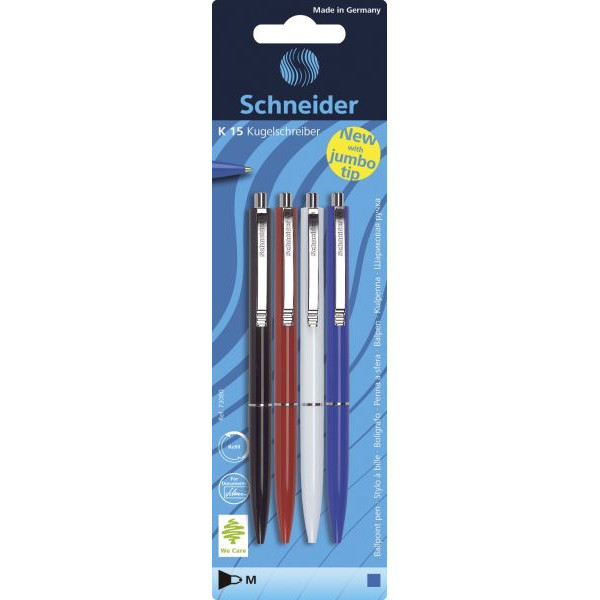 10 Stück Schneider 73080 Kugelschreiber K15 sort. 4004675730800 Schneider 4 Stück