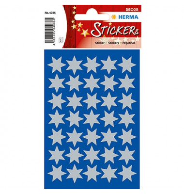 4086 Weihnachten Schmucketikett Stern 16mm silb 4086 Weihnachten Schmucketikett Stern 16mm silb