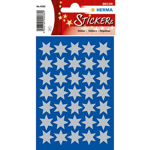 10 Stück Herma 4086 Weihnachten Schmucketikett Stern 16mm silb 4008705040860 Herma 105 Stück
