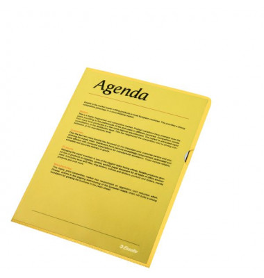 Sichthüllen Standard Plus 54842, A4, gelb, transluzent genarbt, oben & rechts offen, 0,12mm