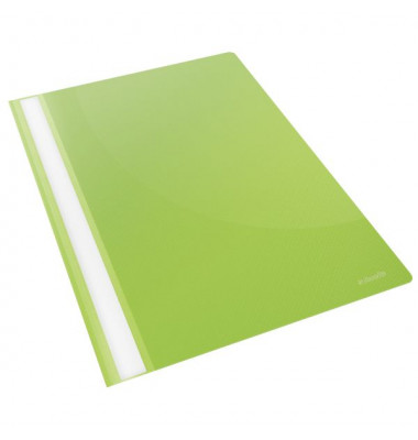 Schnellhefter 28317, A4, grün, Kunststoff, Vorderdeckel transparent
