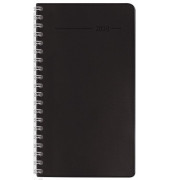 Taschenkalender 103202, Spiral, schwarz, 1 Woche / 2 Seiten, 9x15,6cm (A6), 2025