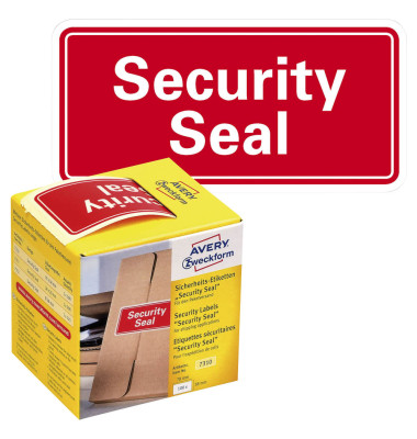 7310 Sicherheitssiegel "Security Seal" - 38 x 78 mm, rot im Spender