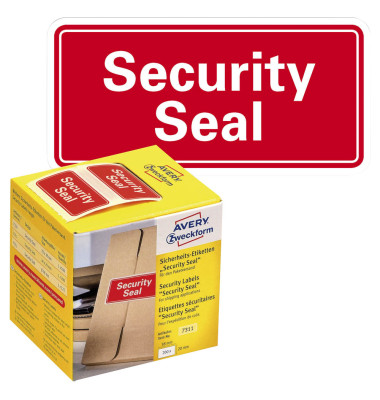 7311 Sicherheitssiegel "Security Seal" - 20 x 38 mm, rot im Spender 7311 Sicherheitssiegel "Security Seal" - 20 x 38 mm, rot im Spender