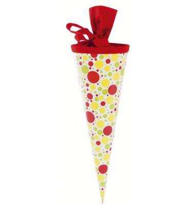 Schultüte Punkte 35cm rund 93011 Schultüte Punkte 35cm rund 93011