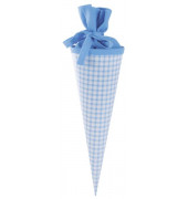 Geschwisterschult&uuml;te 93013, blau, Karo, 35cm, rund