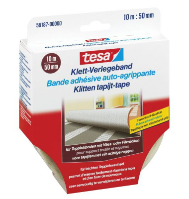 Klett-Verlegeband für Teppiche, 10m x 50mm Klett-Verlegeband für Teppiche, 10m x 50mm
