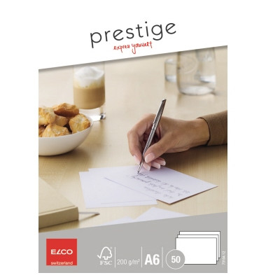 Blanko-Grußkarten Elco Prestige 73104.12 200g satiniert weiß