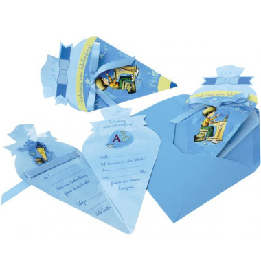 Einladungskarten 679031 10,5x20,0 cm 105mm x 200mm (BxH) blau