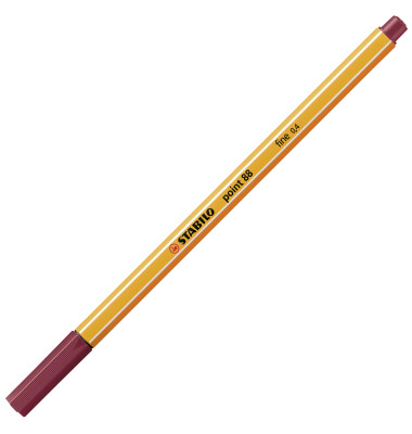 Fineliner point 88, 88/19, orange, wei&szlig;e Streifen (Schreibfarbe: purpur), 0,4mm