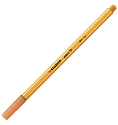 Fineliner point 88, 88/30, orange, wei&szlig;e Streifen (Schreibfarbe: gelbrot), 0,4mm