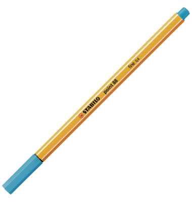 Fineliner point 88, 88/31, orange, wei&szlig;e Streifen (Schreibfarbe: hellblau), 0,4mm