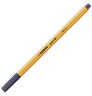 Fineliner point 88, 88/98, orange, wei&szlig;e Streifen (Schreibfarbe: paynesgrau), 0,4mm