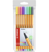 Fineliner-Set point 88, 88/8-01, orange, wei&szlig;e Streifen (Schreibfarbe: 8-farbig sortiert), 0,4mm
