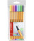 Fineliner-Set point 88, 88/8-01, orange, wei&szlig;e Streifen (Schreibfarbe: 8-farbig sortiert), 0,4mm