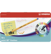 Fineliner point 88 Metalletui, sortiert mit 50 Stiften