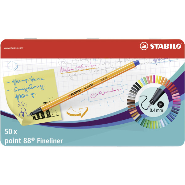 4006381493475 - Fineliner point 88 Metalletui sortiert mit 50 Stiften 4006381493475 50 Stück