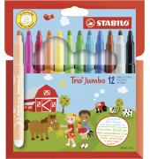 Filzstift STABILO® Trio® Jumbo, 3,0 mm (XXL), Kartonetui mit 12 Stiften