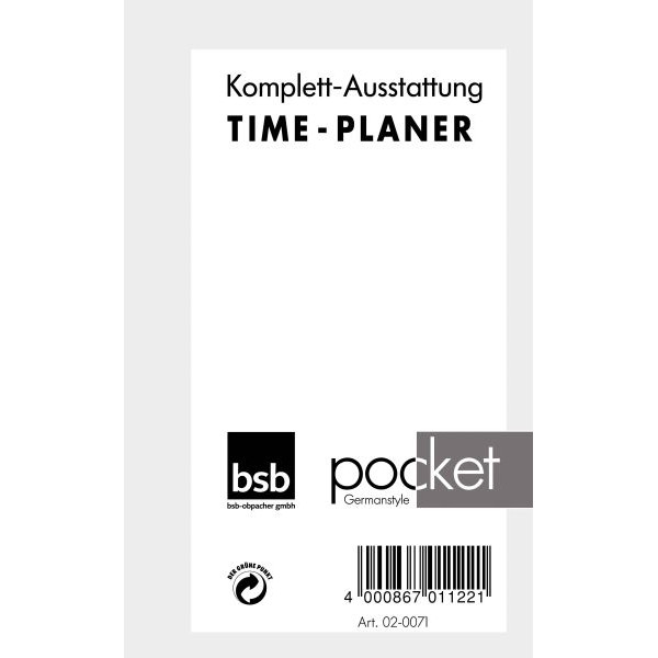 BSB Kalendereinlage 02-0071, Pocket, 1 Woche / 2 Seiten, 8x12,8cm (BxH) (A7), 2027 4000867011221 BSB