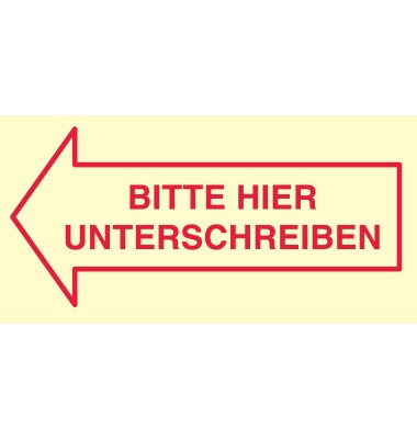 Haftmarker 5651-01-UNT, 70x35mm, pastellgelb, BITTE HIER UNTERSCHREIBEN, rechteckig