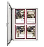 Schaukasten SP 87 x 75 x 4 cm (B x H x T) 6 x DIN A4 Aluminium alu