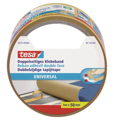 Klebeband Universal 50 mm x 5 m (B x L) beidseitig klebend Polypropylen weiß