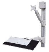 Sitz-Steh-Wandstation 17.99.1139, für 1 Monitor, 63,2cm breit, höhenverstellbar, zerlegt, grau