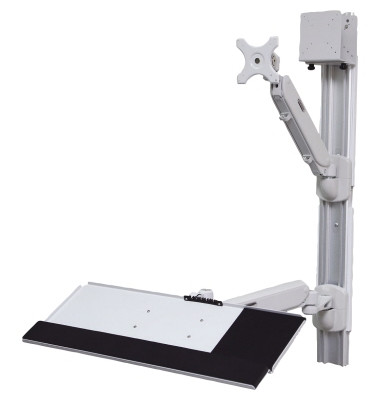 Sitz-Steh-Wandstation 17.99.1139, für 1 Monitor, 63,2cm breit, höhenverstellbar, zerlegt, grau