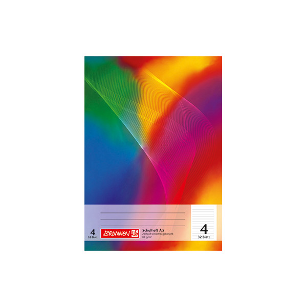4003273593725 - Schulheft 10-4530402 Lineatur 4   liniert   keine A5 80g regenbogen 32 Blatt   64 Seiten 4003273593725 Brunnen