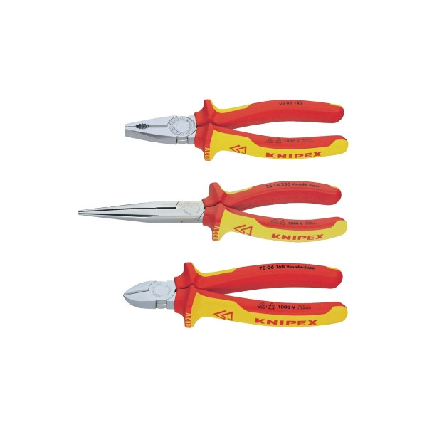 4003773012412 - Flachzange + Seitenschn KNIPEX Elektro-Paket 3-teilig Kombi-Flachzange + Seitenschn 00 20 12 4003773012412