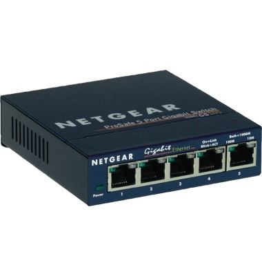 Netzwerk-Switch ProSAFEGS105GE Windowsuniversal, Mac universal Netzbetrieb 1Gbit/s 5 Ports