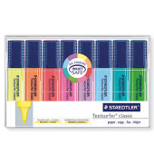Textmarker Textsurfer classic, 364 WP8, Etui (8 #), farbig sortiert (gelb/blau/gr&uuml;n/pink/violett/rot/t&uuml;rkis), 1-5mm Keilspitze