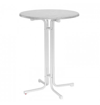Stehtisch 01603317KH 110cm (H), Ø 80cm (BxT), rund, marmor / weiß