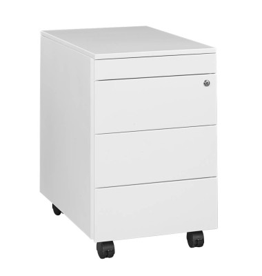 Rollcontainer 111621, wei&szlig;, 4 Schubladen, Metall, abschlie&szlig;bar