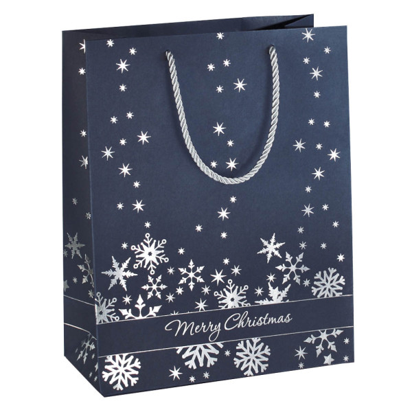 4004360835155 - Geschenktasche GT111 Silver Snowflakes Weihnachten farblich abgestimmte Tragekordel Silberprägung Silberne Schneeflocken 17 3 Stück 4004360835155 - Geschenktasche GT111 Silver Snowflakes Weihnachten farblich abgestimmte Tragekordel Silberprägung Silberne Schneeflocken 17 3 Stück