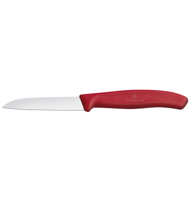 Küchenmesser 18cm glatt silber/rot Stahl/Kunststoff