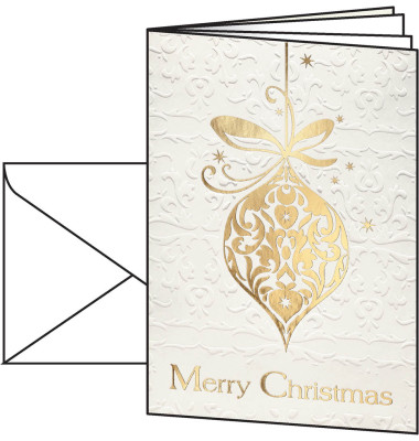 Weihnachtskarten Golden Fantasy A6 inkl. weißen Umschlägen DS049