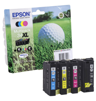 34XL / T3476XL schwarz, cyan, magenta, gelb Tintenpatronen C13T34764010