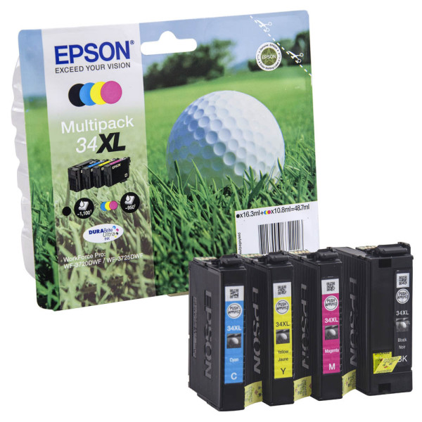 8715946632216 - Golf ball Multipack 4-colours 34XL DURABrite Ultra Ink - Hohe (XL-) Ausbeute - Tinte auf Pigmentbasis - 163 ml - 108 ml - 1 Stück(e) - Multipack