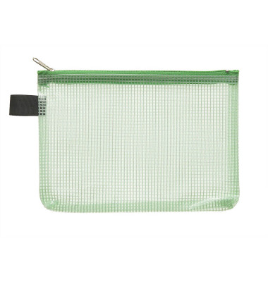 Reißverschlußtasche Mesh Bag PVC A6 173x118mm farblos/grün
