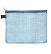 Reißverschlußtasche Mesh Bag PVC A5 244x190mm farblos/blau